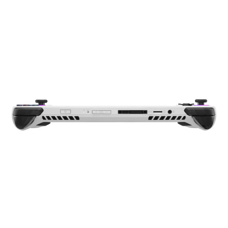 ASUS ROG Ally top I/O ports including XG Mobile, USB-C, and microSD slot