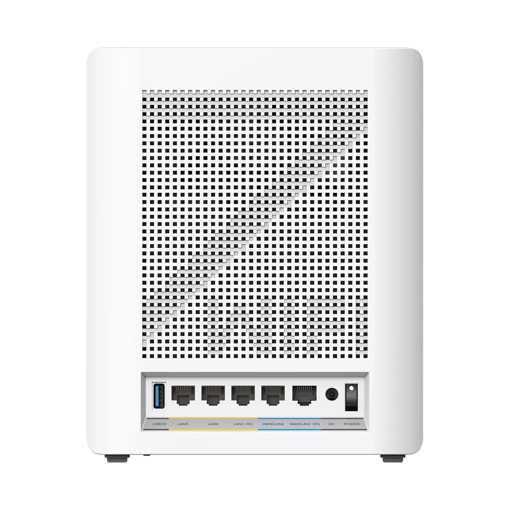 ASUS ZenWiFi BQ16 rear panel showing dual 10G ports and three 1G Ethernet ports