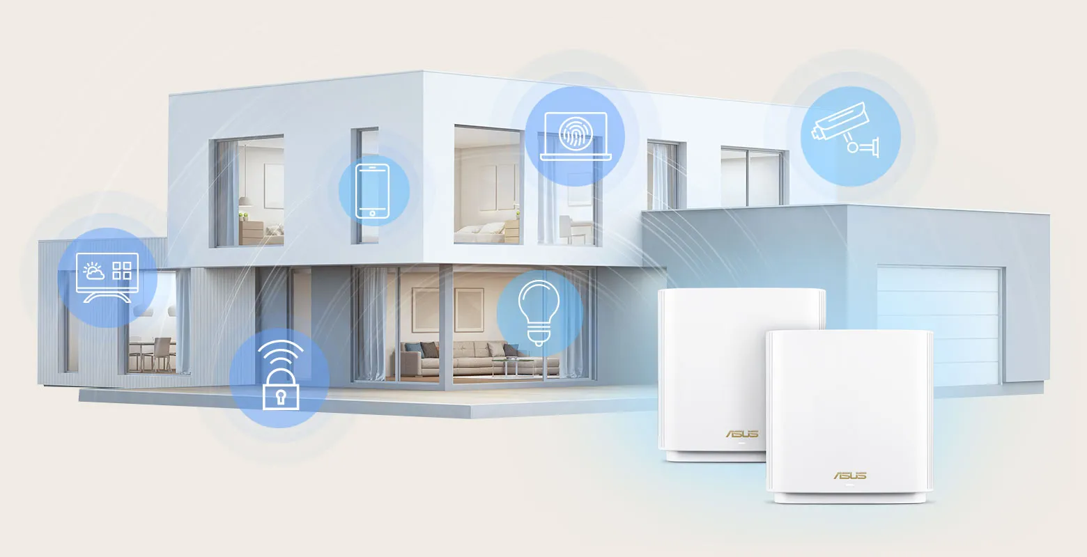 ASUS ZenWiFi ET9 whole home wireless coverage diagram