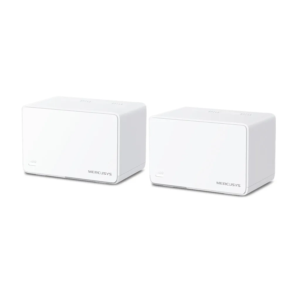 Two Mercusys Halo H80X units shown together