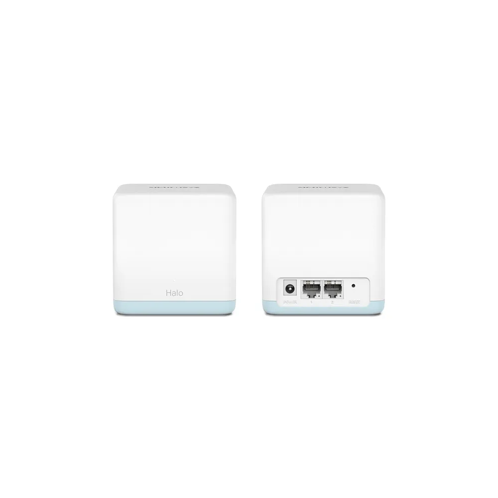 Mercusys Halo H30 rear port array with dual 10/100 Mbps ports