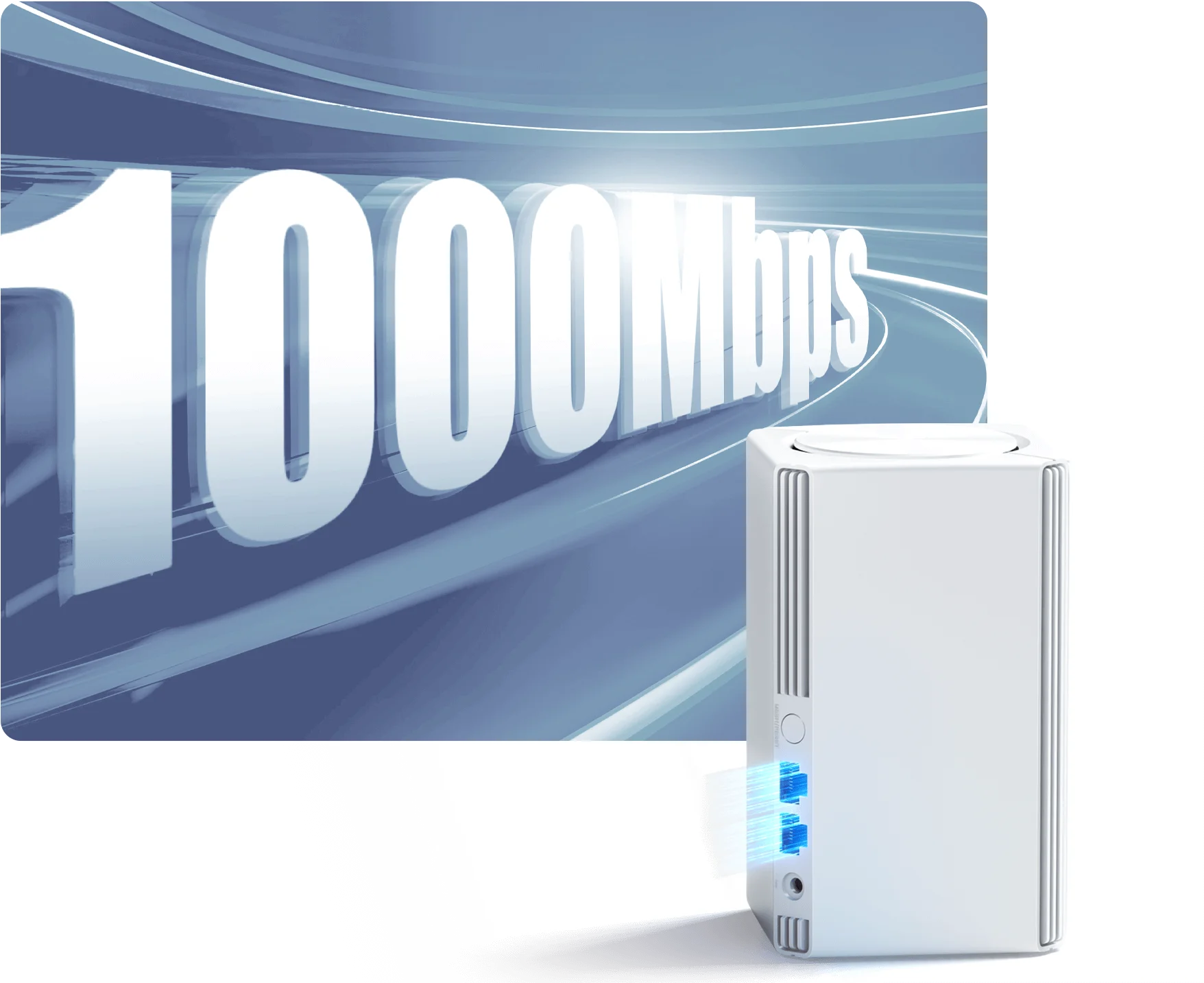 Xiaomi Mesh System AC1200 rear showing dual Gigabit Ethernet ports