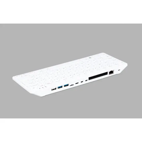 Raspberry Pi 500 rear port array showing HDMI USB and Ethernet
