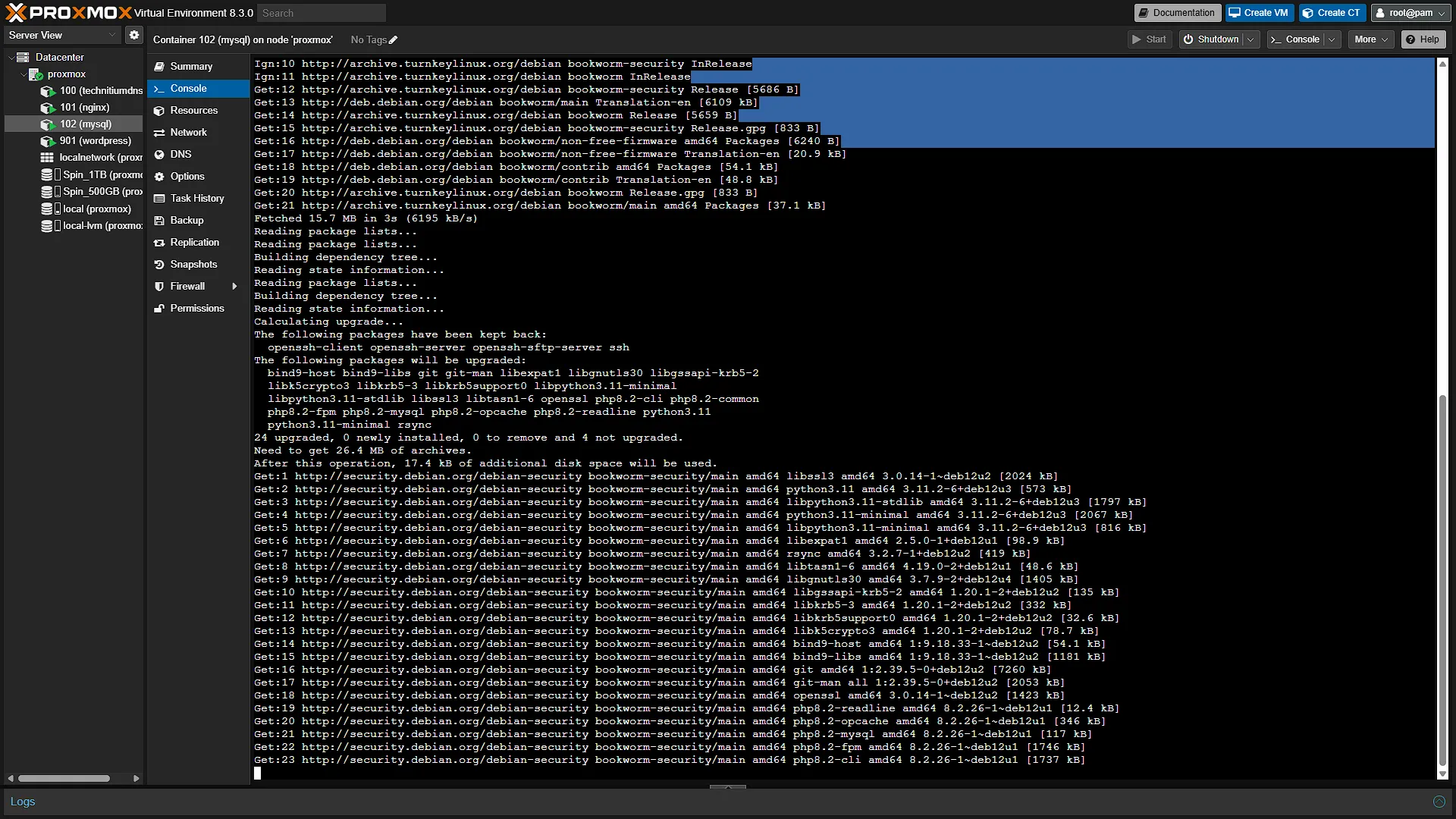 Configure MySQL CT - 8 Installing Updates