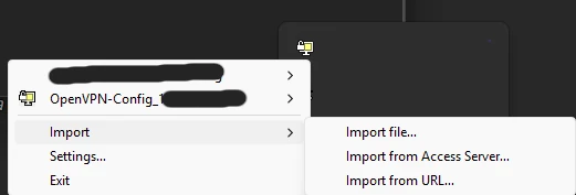 Import settings
