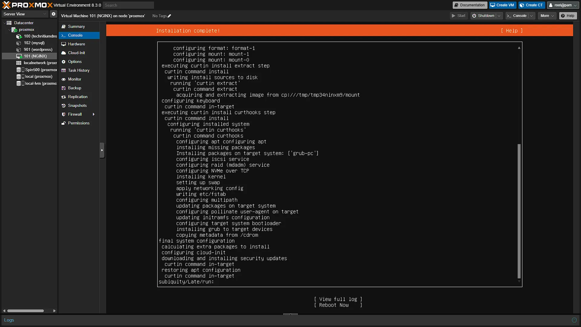 Install Ubuntu 20 - Install complete