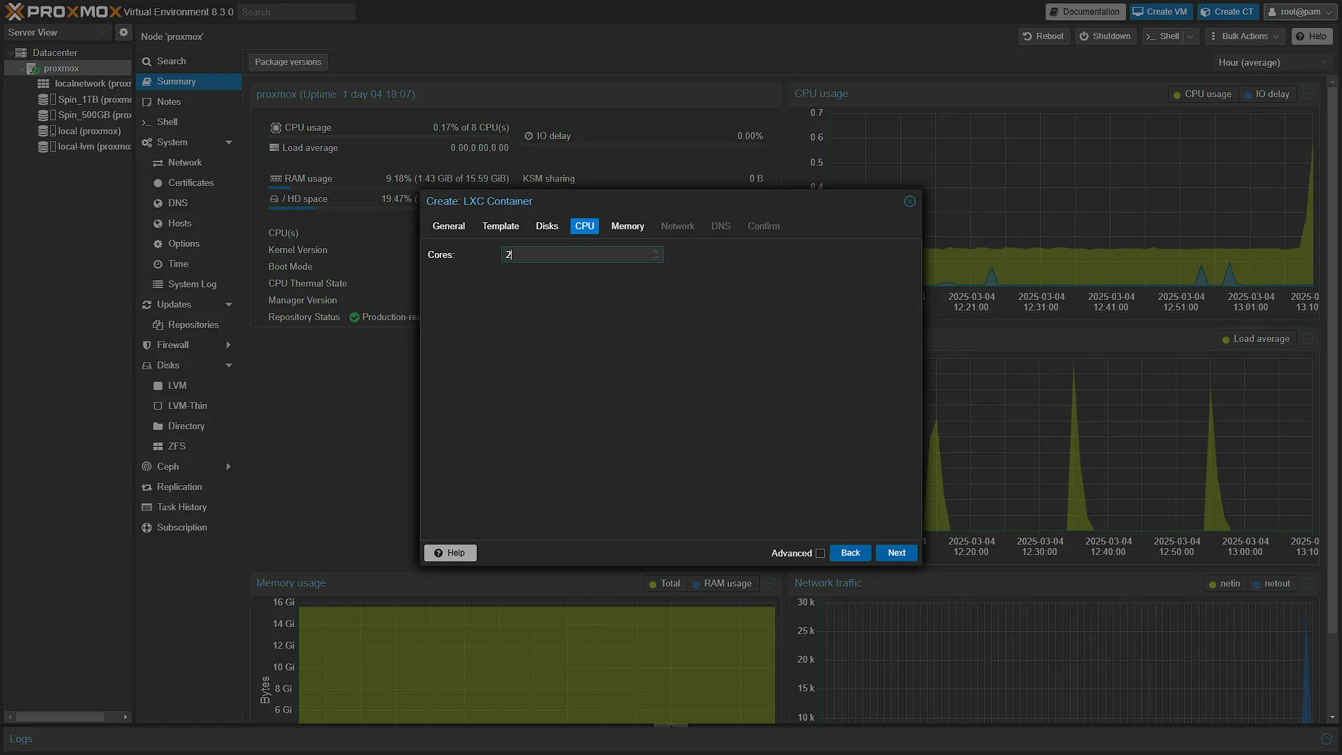 Proxmox Create LXC Container - Step 4