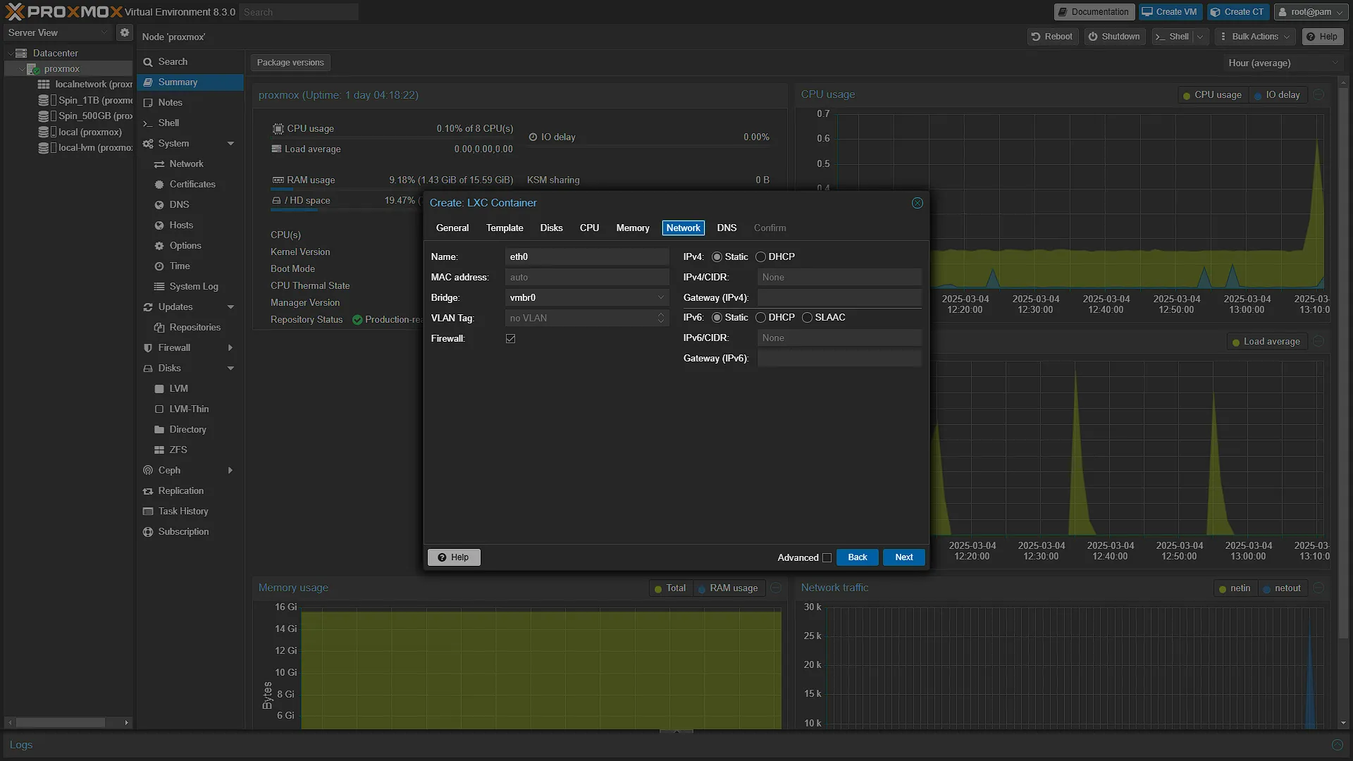 Proxmox Create LXC Container - Step 6