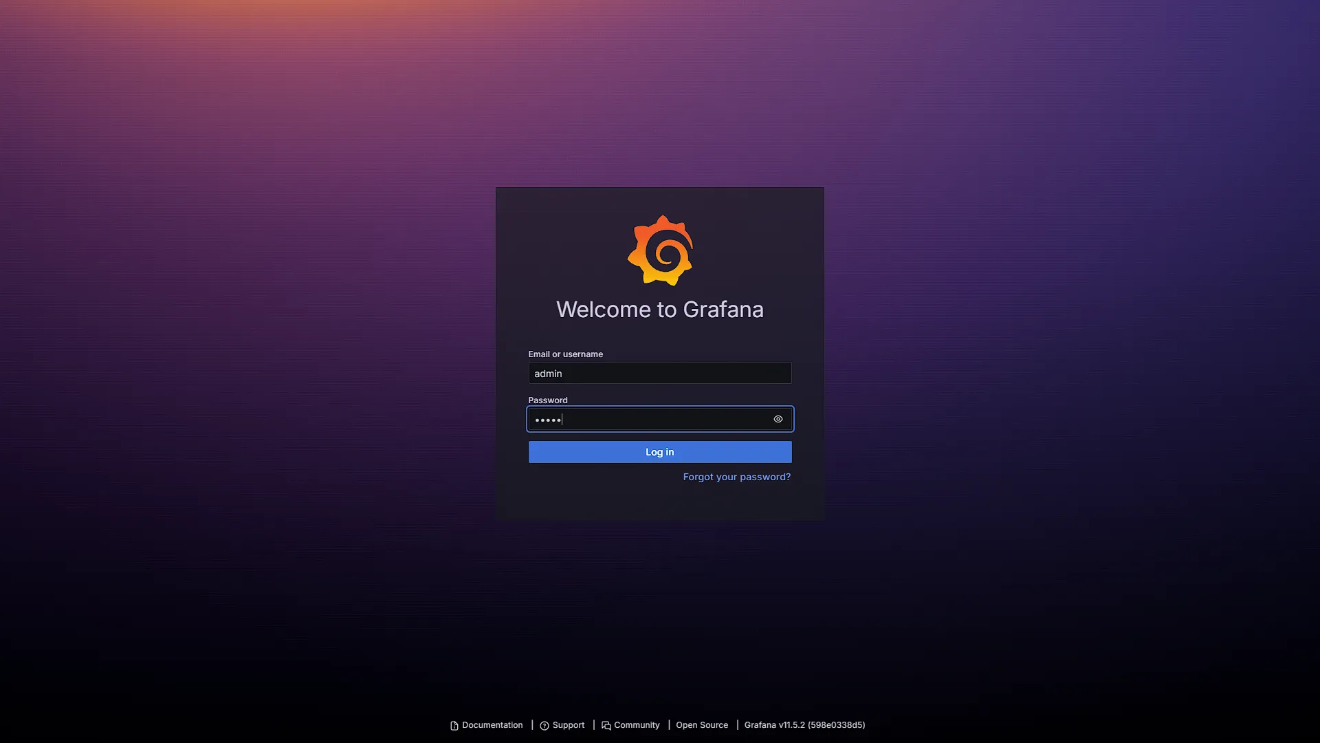 Setup Grafana - 1 - Login