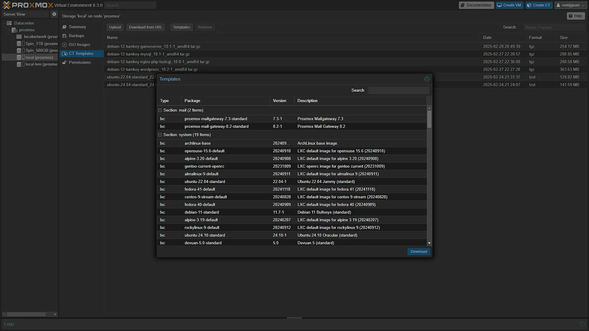 Turney Linux Container Templates