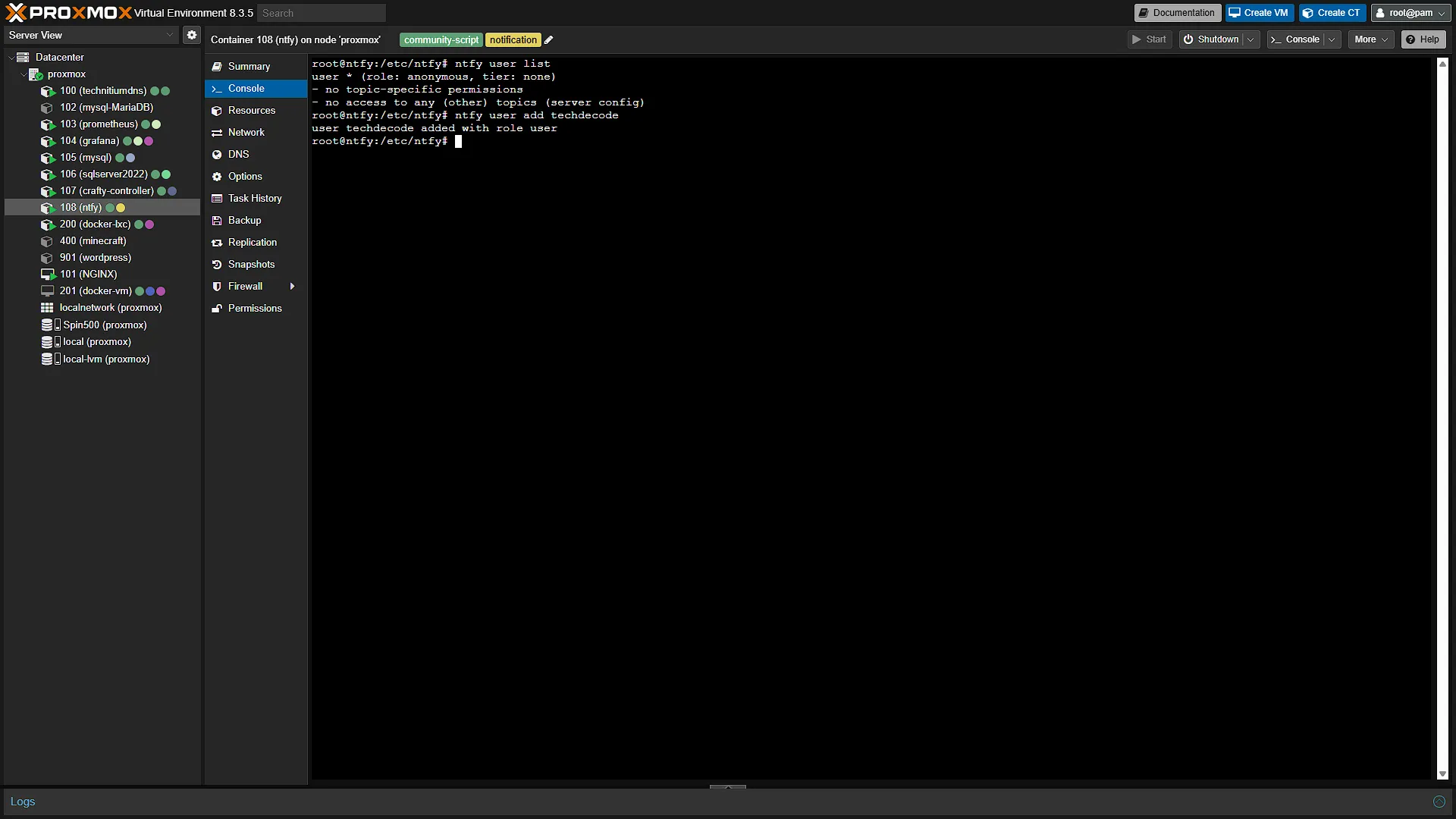 Configure ntfy - 10 - user added