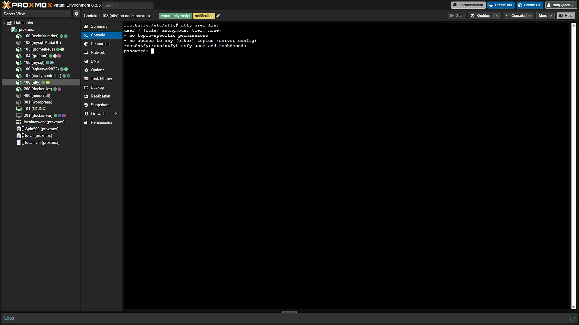 Configure ntfy - 9 - add user