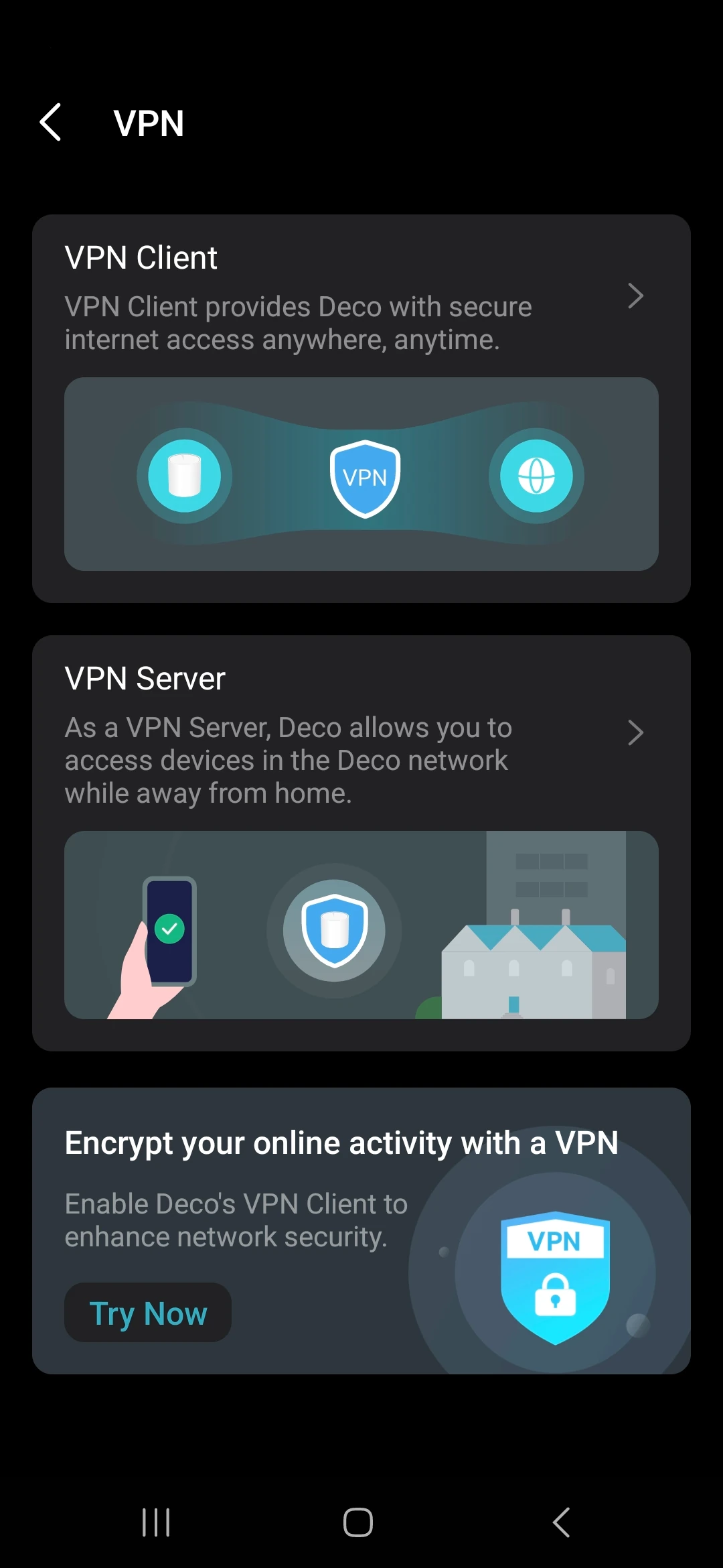 Deco App - 2 - View VPN Servers and clients