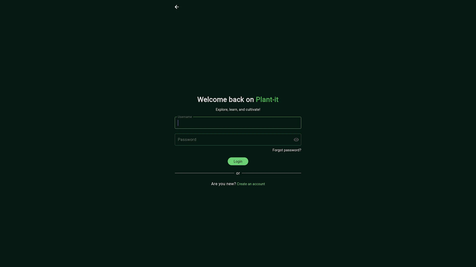 Plant-it - 2 - Username
