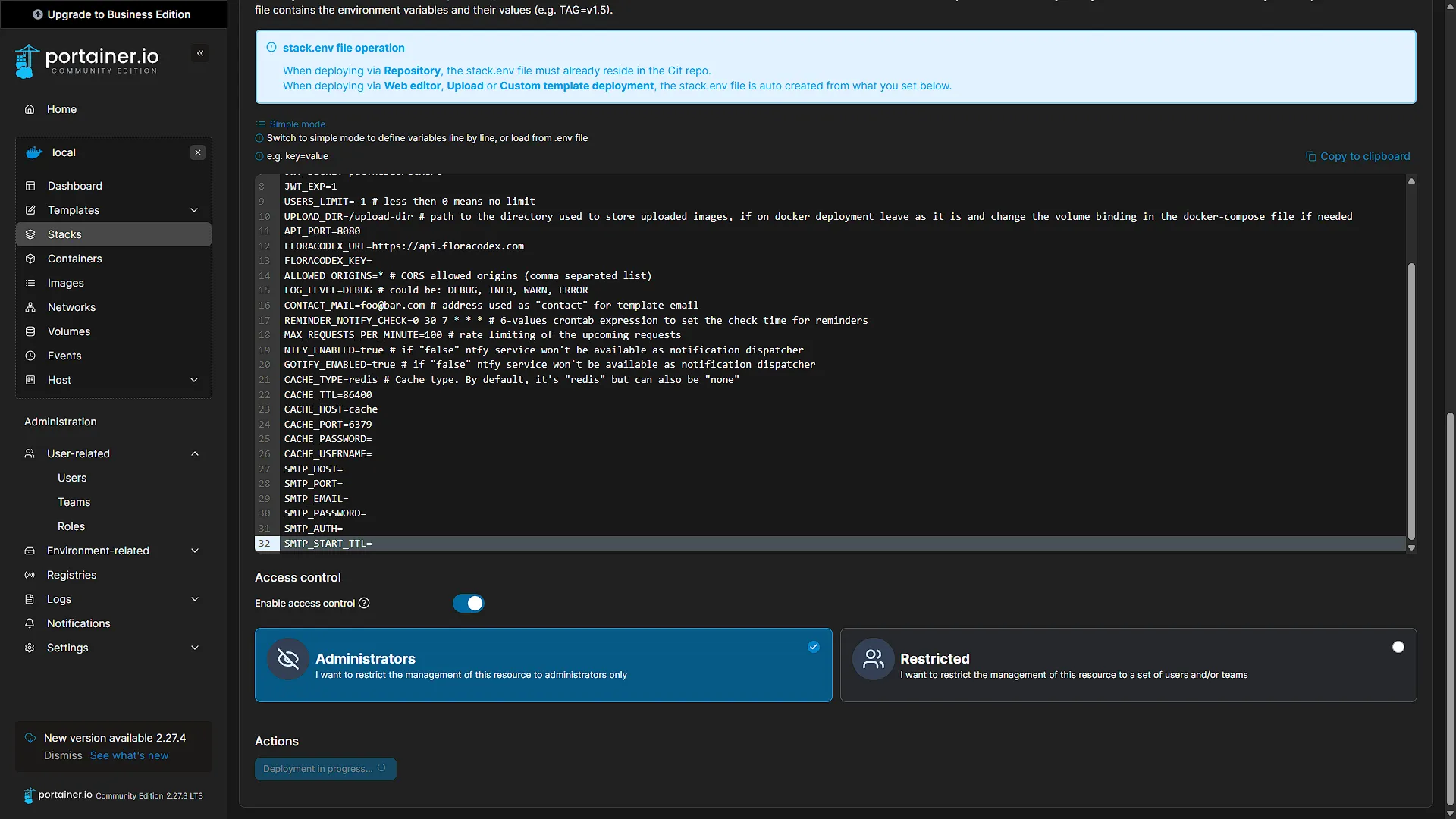 Plant-it Portainer - 9 - Installing
