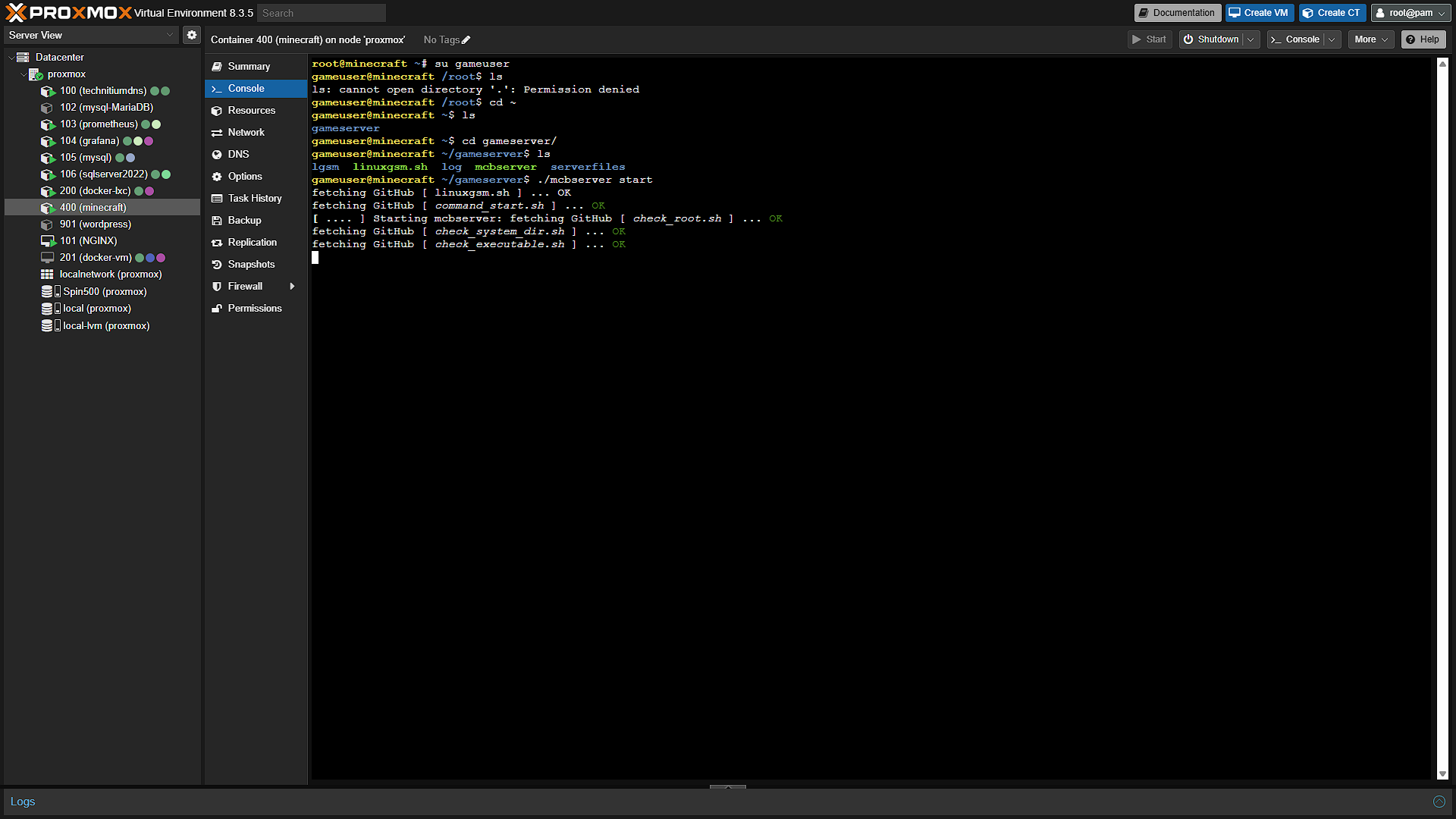 Setup Gameserver - 13 - Start Server