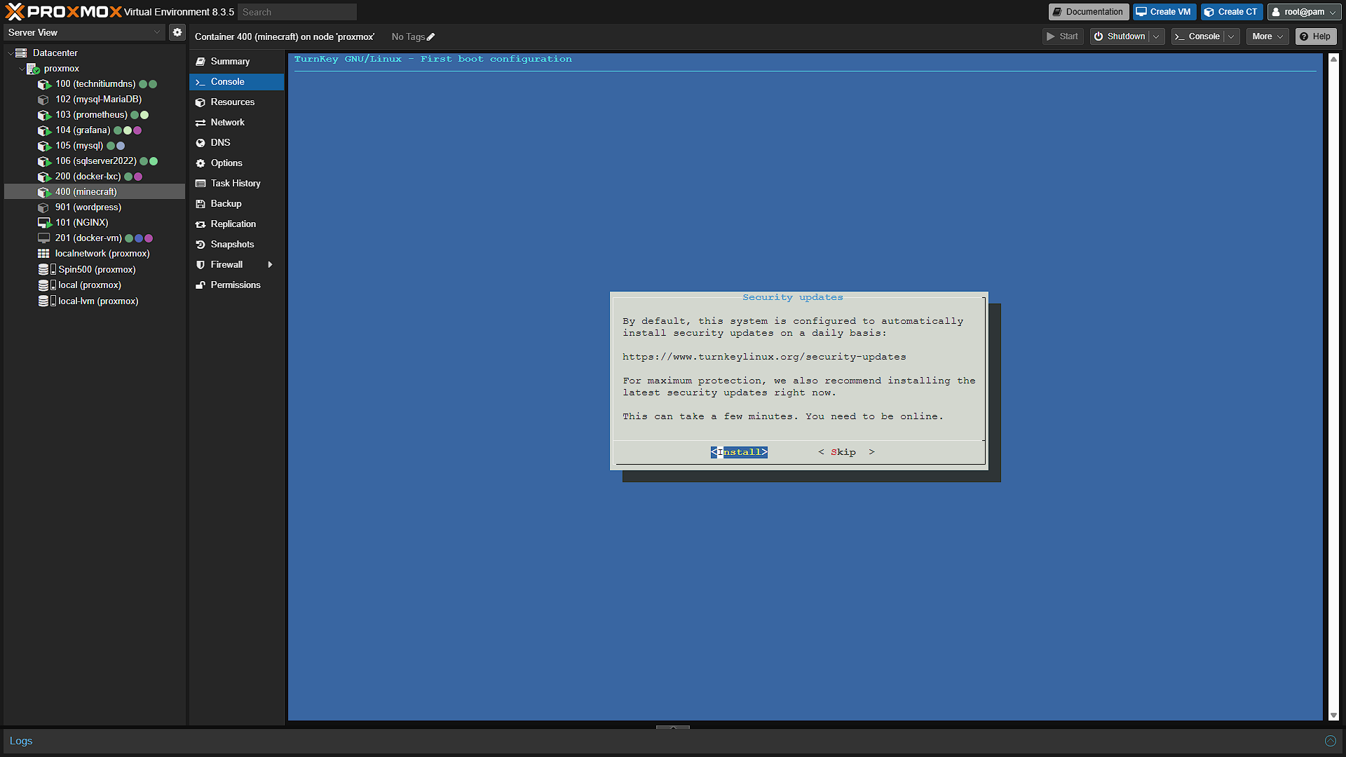 Setup Gameserver - 5 - Security Updates