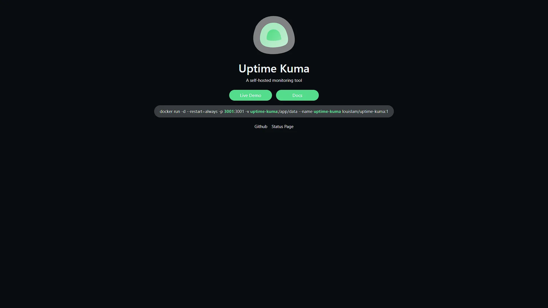 Uptime Kuma Website