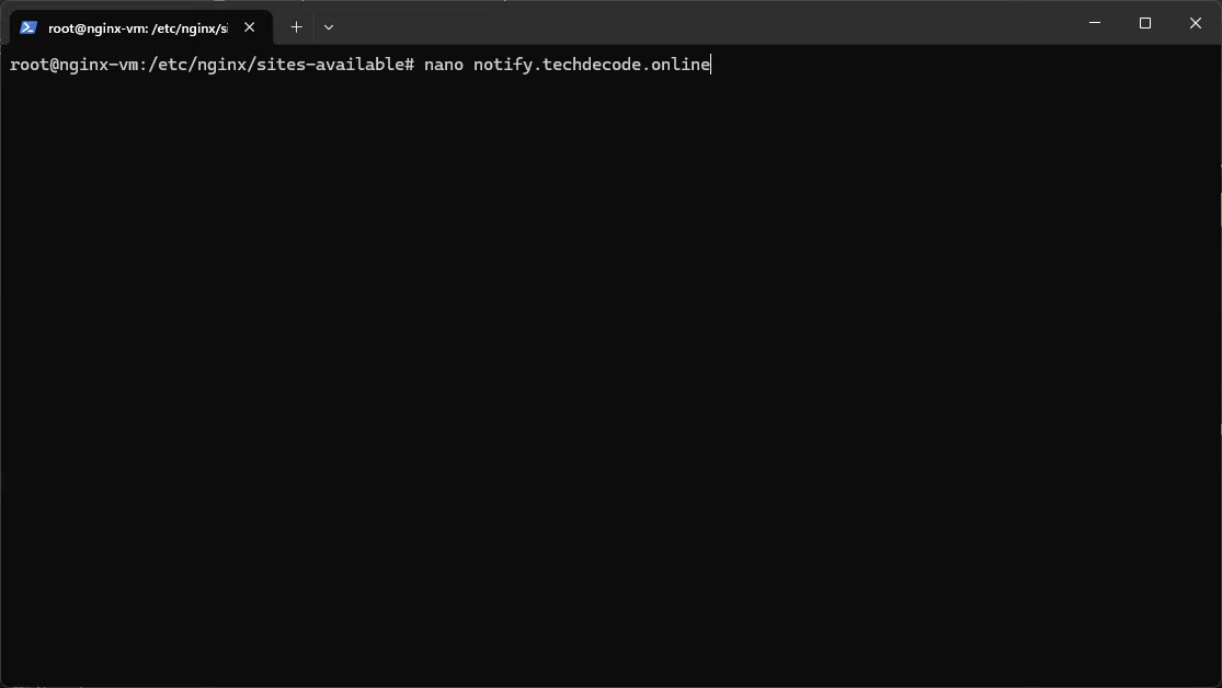 nginx Config - 2 - Create File