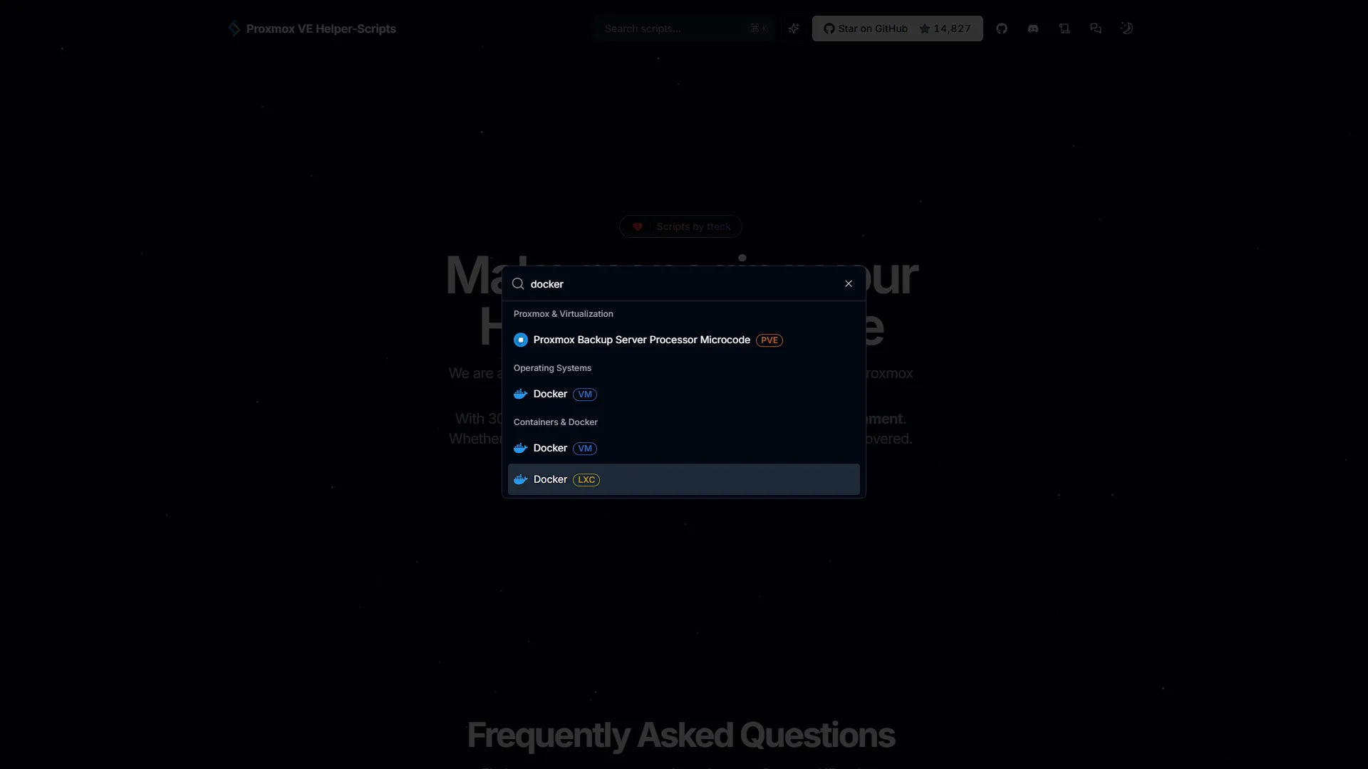 Helper-Scripts - Search For Docker