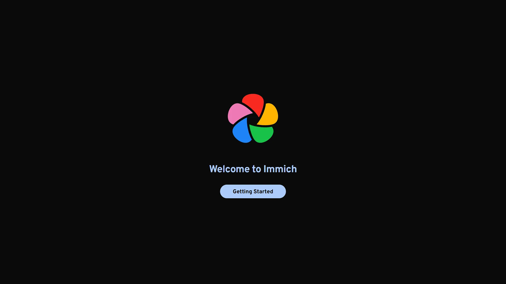 Immich First Use - 1 - Welcome Screen