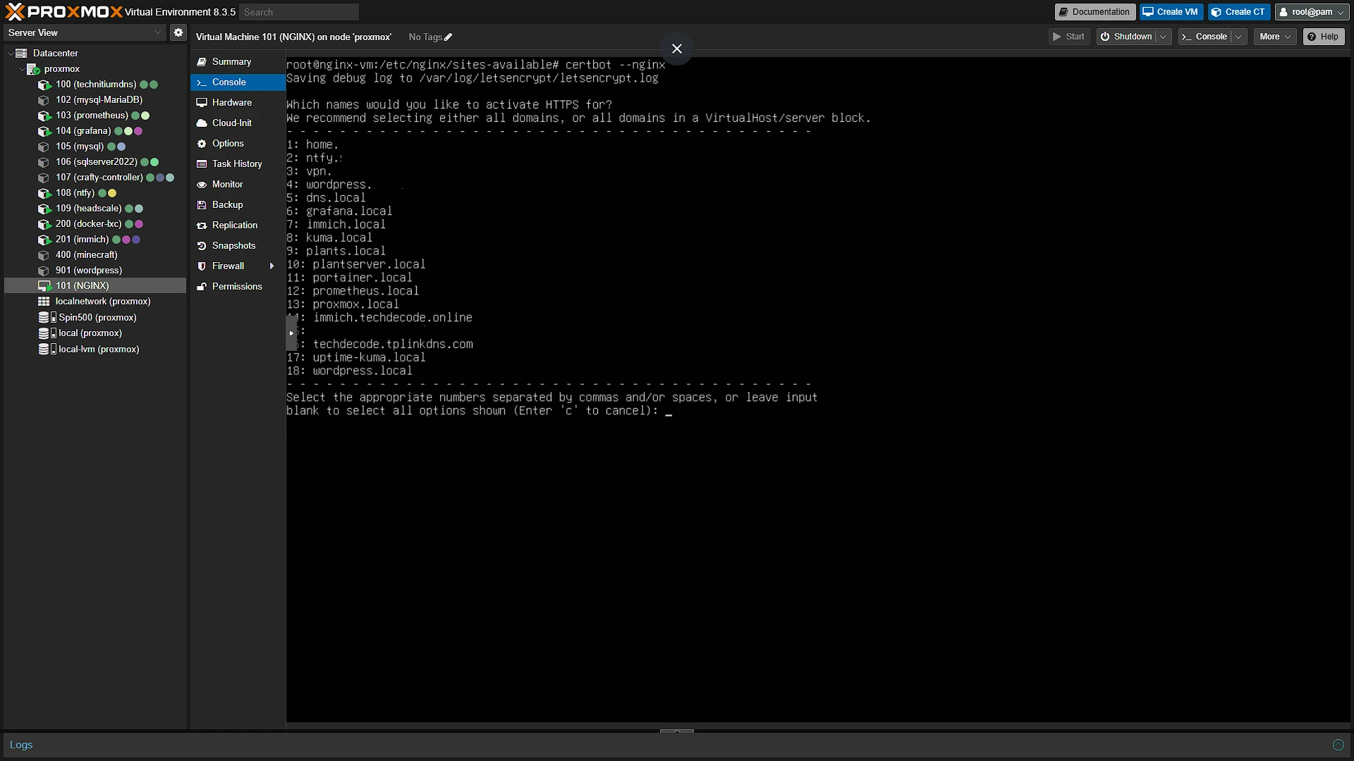 Immich Setup - Certbot