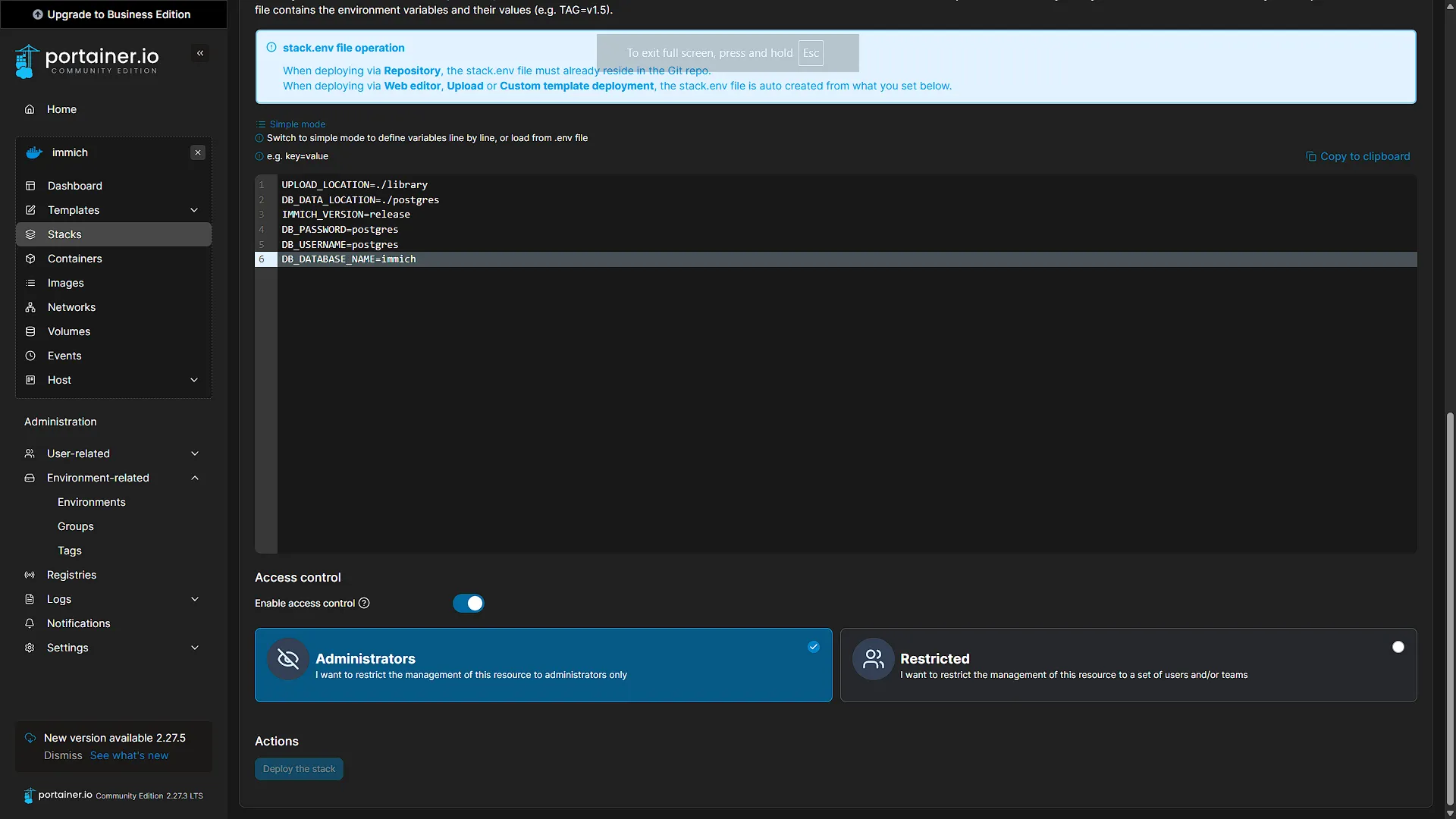 Install Immich - 4 - Variables