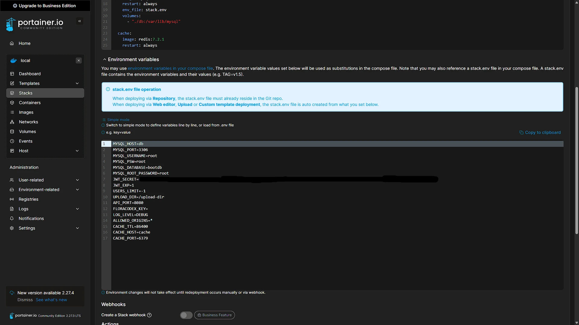 Plant-it Portainer Config - 5 - Config File