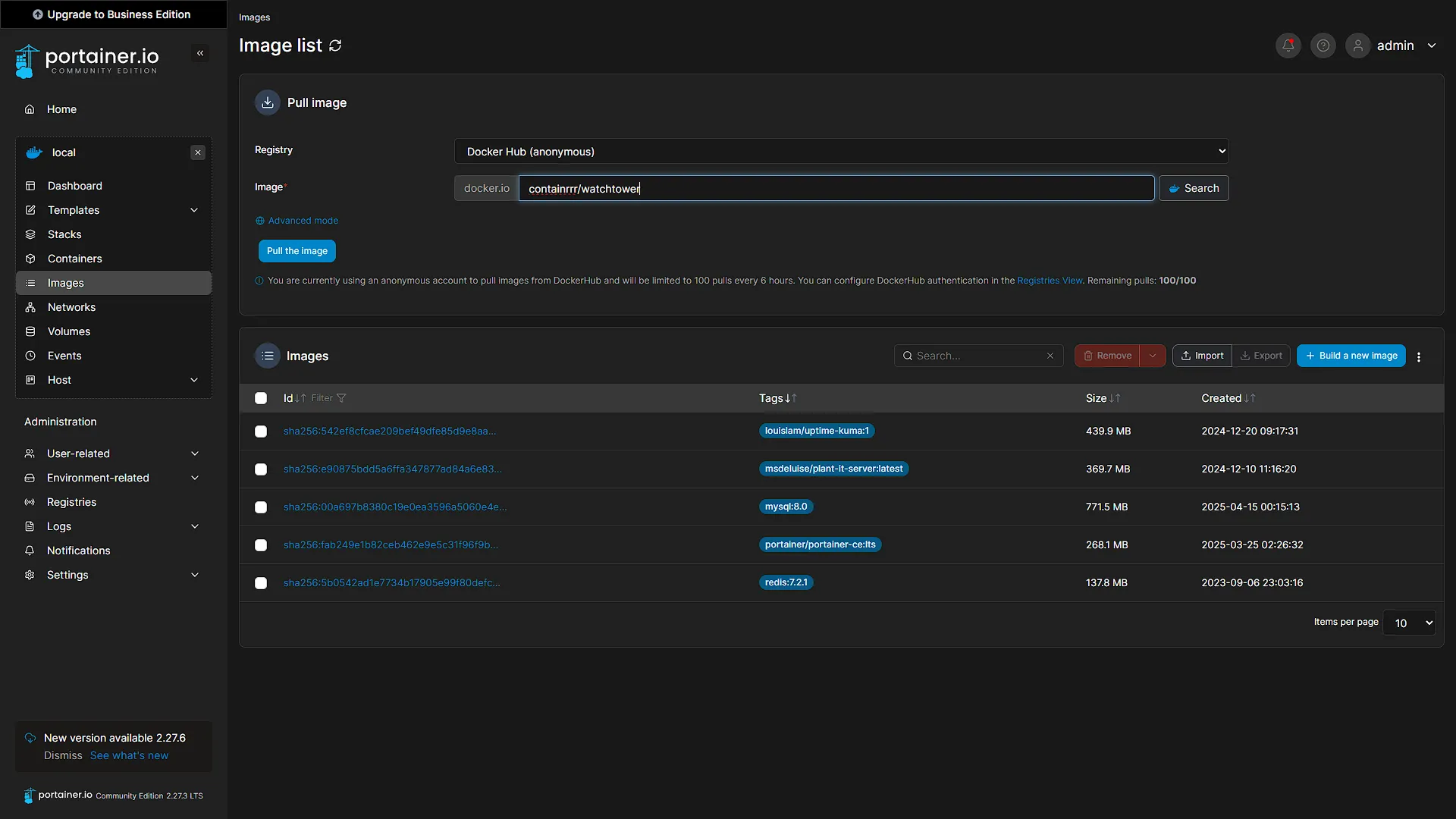 Watchtower Image - 2 - List of Docker Images