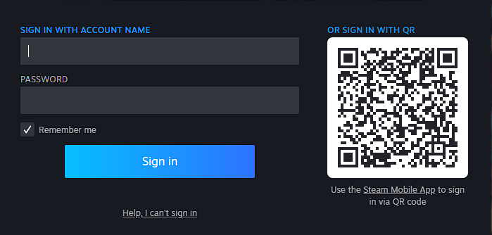Steam Login with QR Code